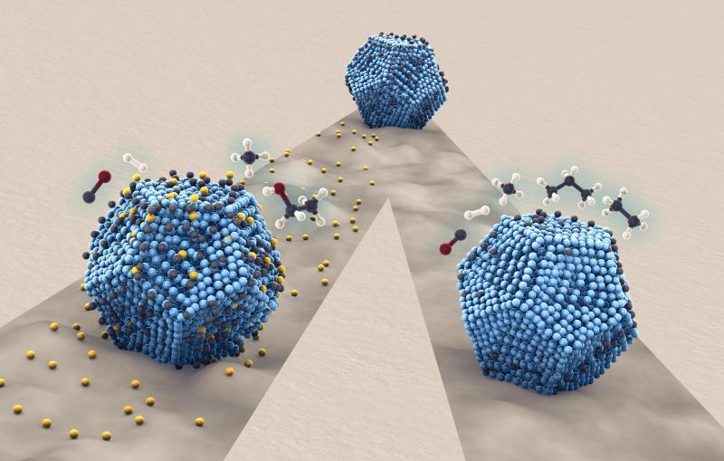 Illustration of nanoparticle catalyst.