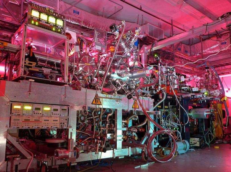 Photo of experiment setup at LCLS