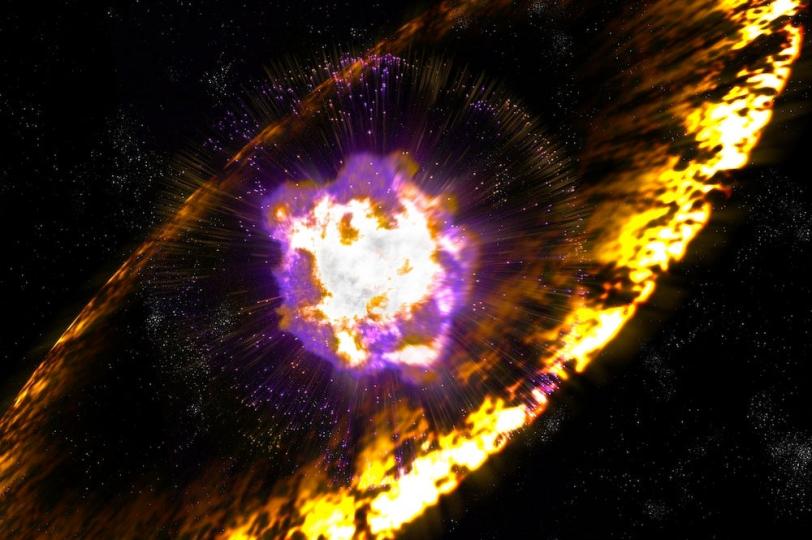 Artist's rendition of a supernova shock wave