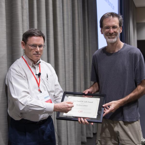 Matthew Latimer receives the Farrel W. Lytle Award.