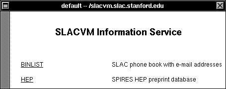 Screenshot of first SLAC webpage