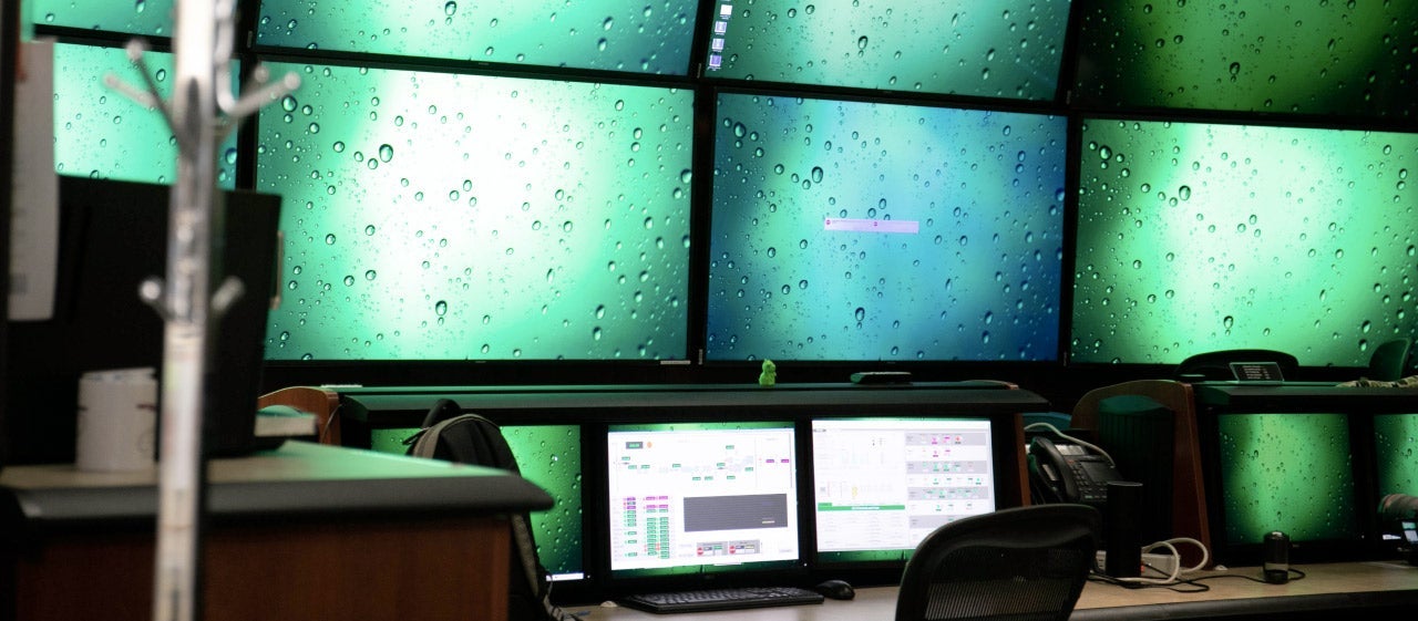Computer screens showing remote instrumentation of COVID-19 experiments at SLAC