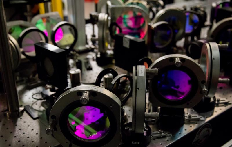 Highly reflective mirrors and telescope lenses in the Matter in Extreme Conditions optical laser system 