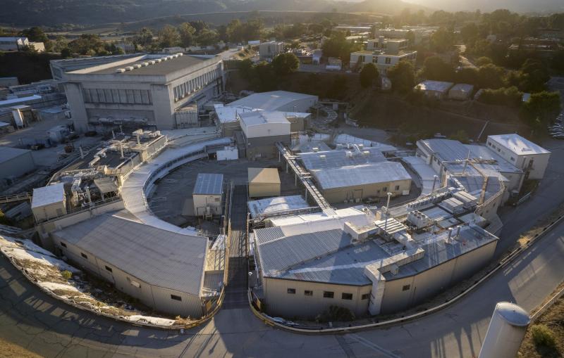Drone photo of SSRL at SLAC National Accelerator Laboratory