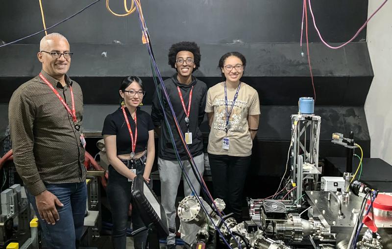 A team from Harvey Mudd College inside the NLCTA accelerator housing at SLAC.