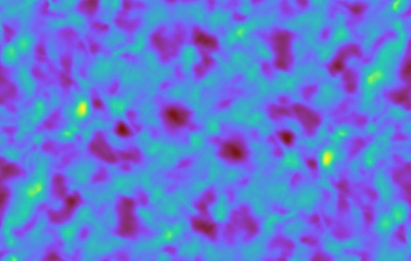 A simulation of the distribution of matter in the early universe