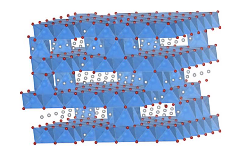 Illustration of layers in a battery material