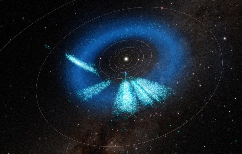 Illustration of asteroids