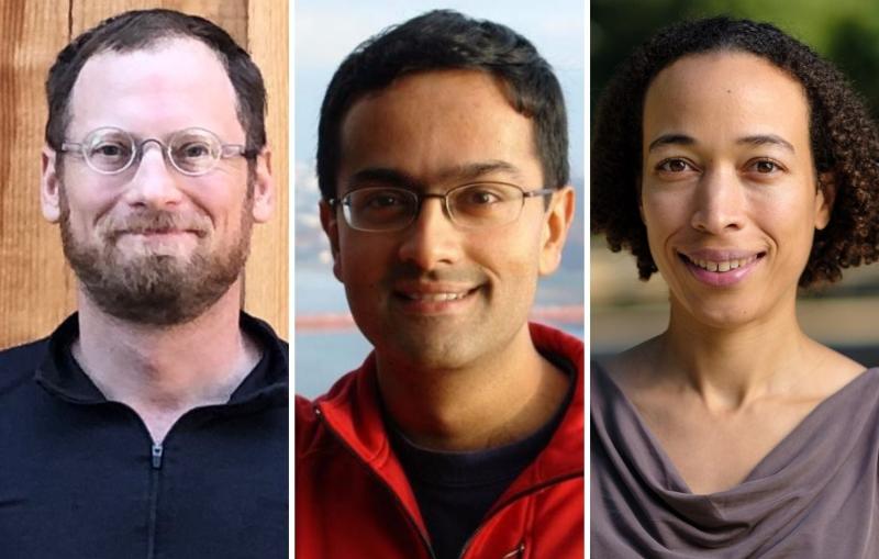 Portraits of three Stanford and SLAC physicists who were named APS Fellows