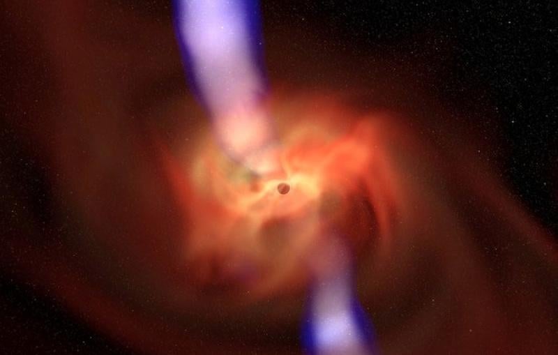 Image - Black hole simulation with accretion disk and...