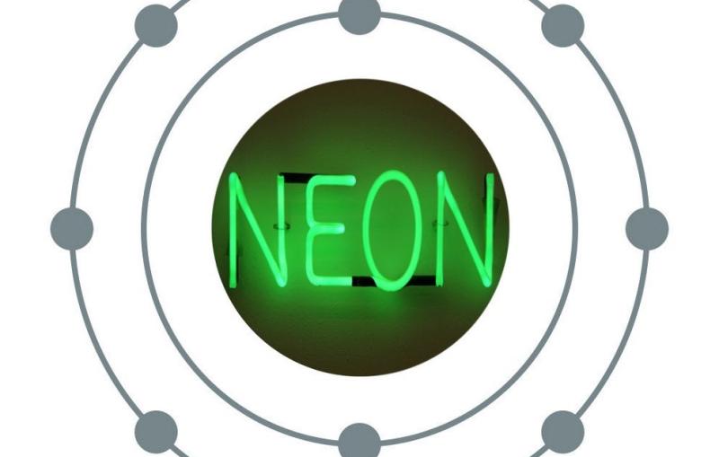 Image - Neon atom illustration, showing electrons on ...