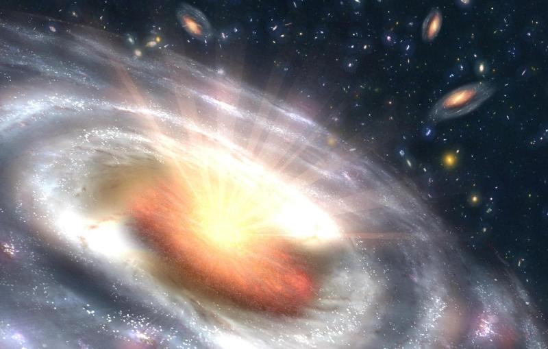 Artist's conception of a quasar (Credit: NASA/JPL-Caltech.)