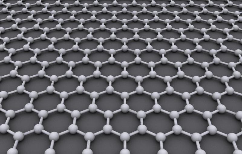 Depiction of carbon atoms arranged in a honeycomb pattern to form graphene