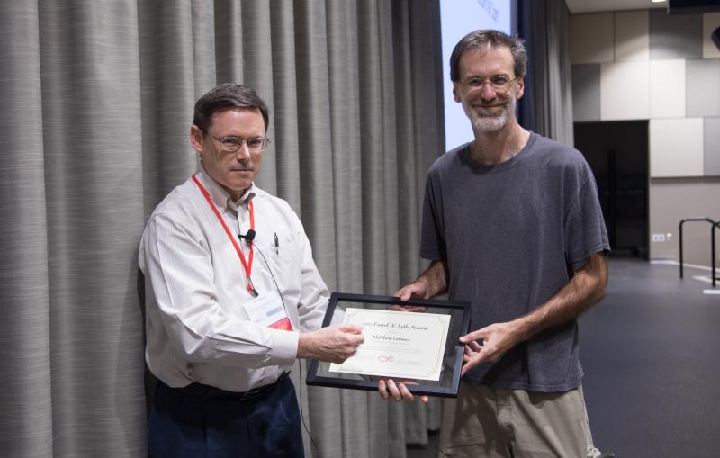 Matthew Latimer receives the Farrel W. Lytle Award.