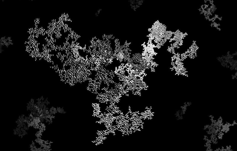 Simulated Soot Particles (Image by Duane Loh and Andy Freeberg, SLAC National Accelerator Laboratory)