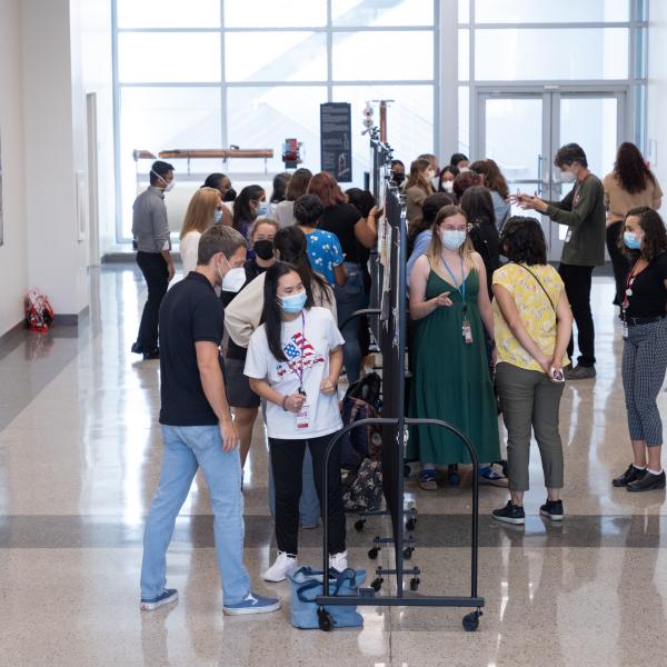 High school students participate in SAGE Camp, a girls engineering camp.