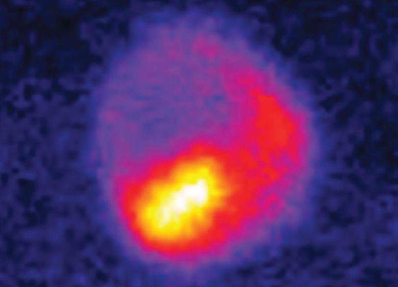 Image from SLAC's high-speed electron camera showing circular polarization of terahertz light.