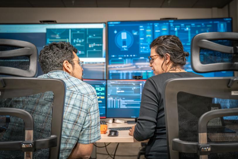 Rubin Observatory observing specialists at work in the control room on Cerro Pachón, March 14, 2024