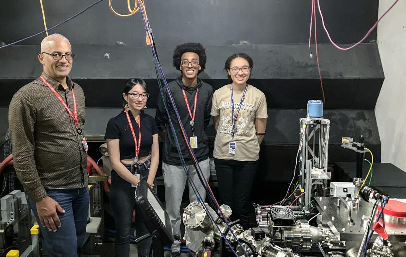 A team from Harvey Mudd College inside the NLCTA accelerator housing at SLAC.