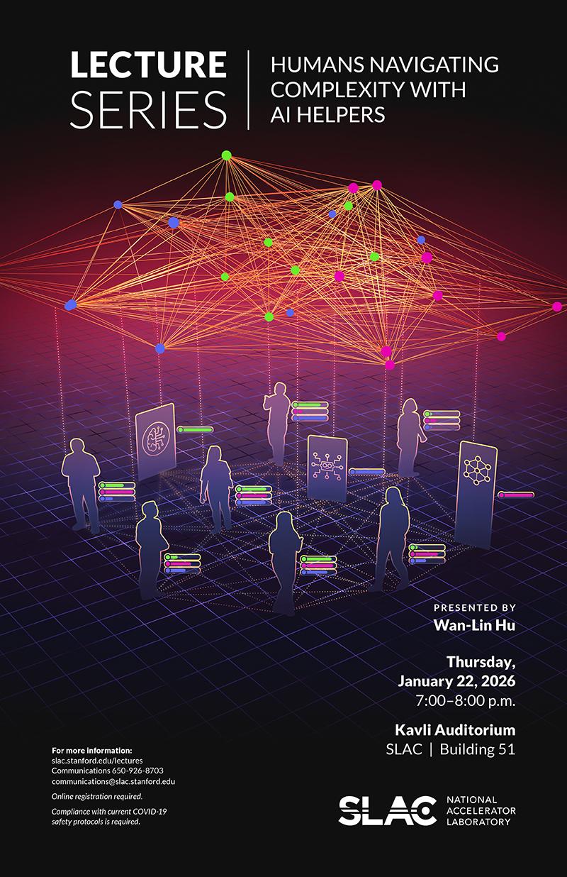 Poster for public lecture about Humans Navigating Complexity with AI Helpers