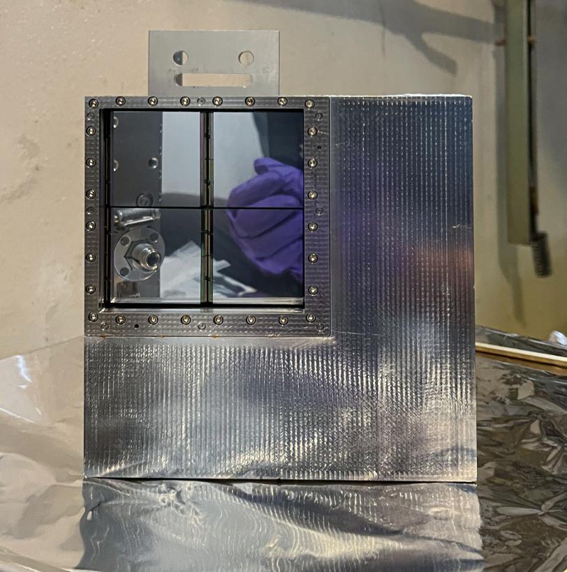 Photo of the 1,080 hertz ePix10k detector for SLAC’s instrument for megaelectronvolt ultrafast electron diffraction (MeV-UED)