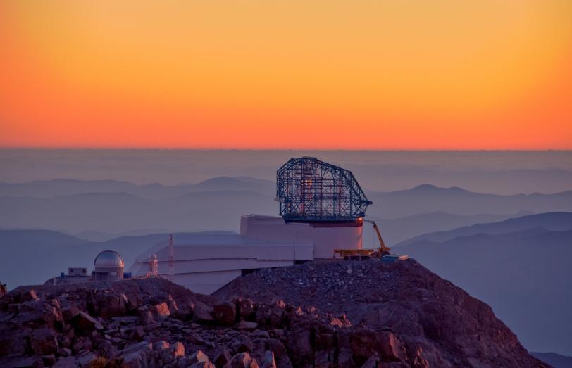 View of Large Synoptic Survey Telescope under construction in Chile 