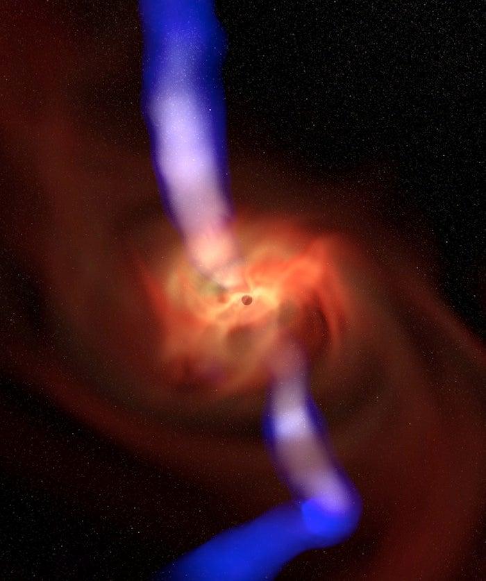 Image - Black hole simulation with accretion disk and...