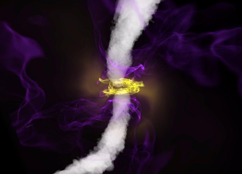 Image - Black hole simulation with accretion disk and jet