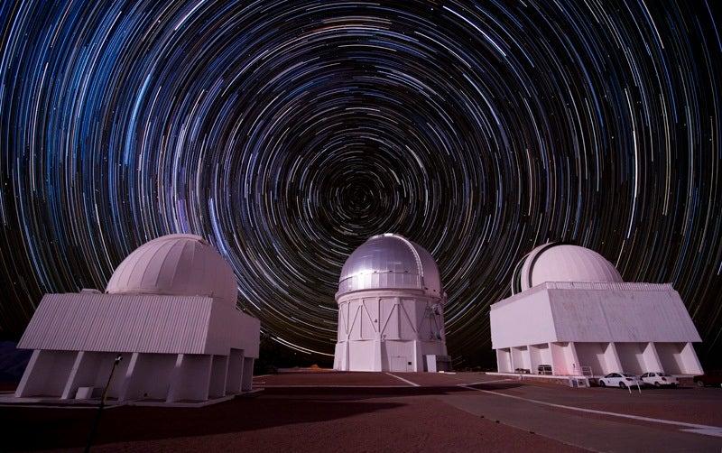 Photo - Composite picture of stars over the Cerro Tol...