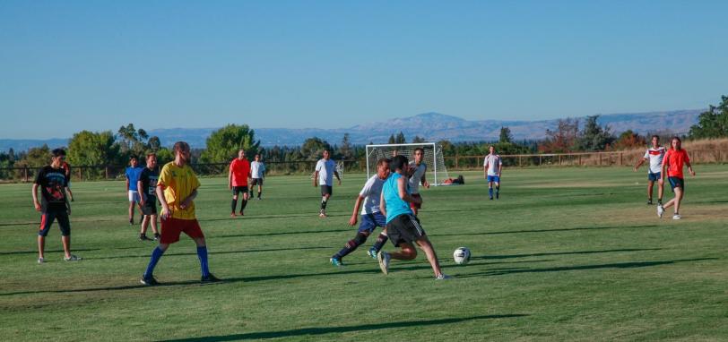 Photo - The traditional SSI students vs SLAC soccer game