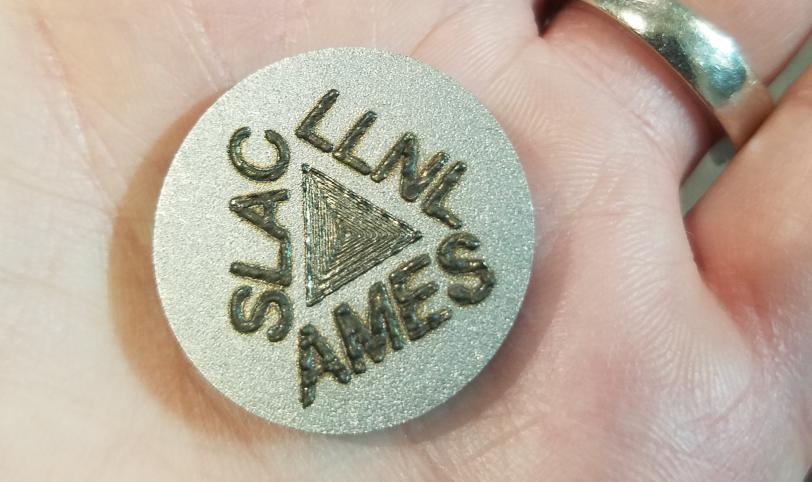 A metal 3-D printed sample.