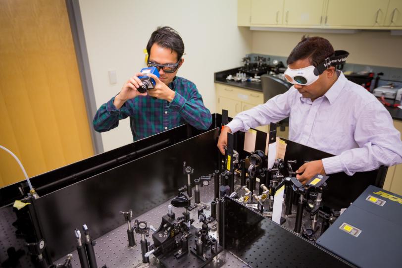 Scientists at the SLAC laser lab where the experiments were done