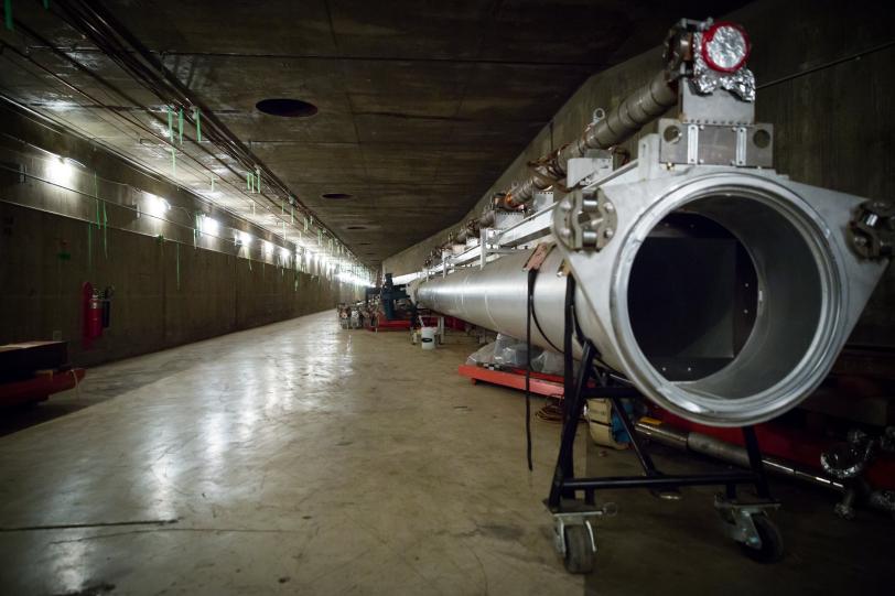 photo - accelerator tunnel with light pipe laying on ground