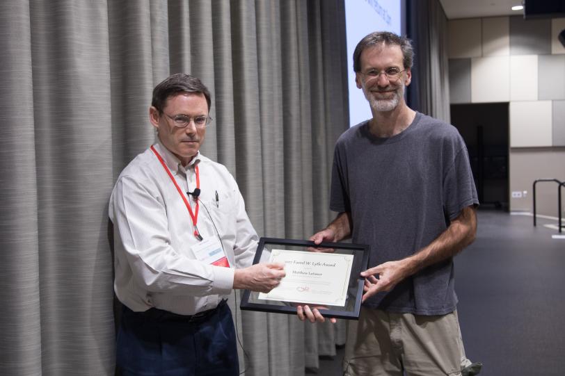 Matthew Latimer receives the Farrel W. Lytle Award.