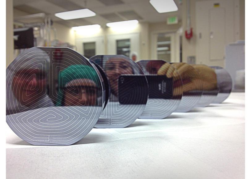 highly polished faces of six dark-matter detectors