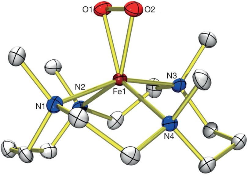 Ball-and-stick model of an X-ray crystal structure
