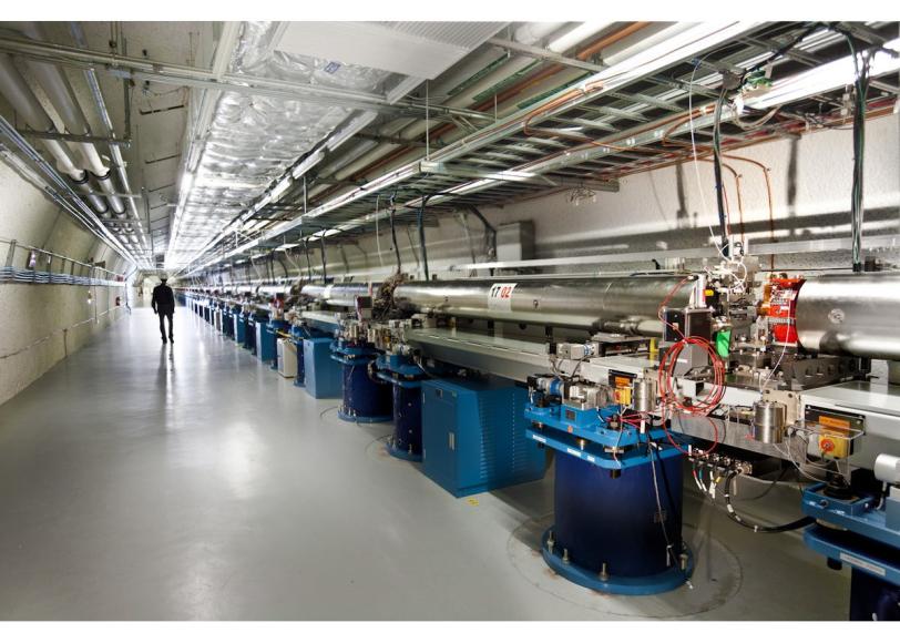 Photo - Perspective shot of underground LCLS UndPerspective shot of underground LCLS Undulator Hall at SLAC