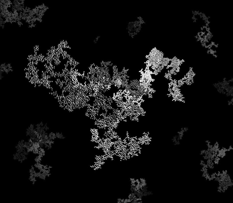 Simulated Soot Particles (Image by Duane Loh and Andy Freeberg, SLAC National Accelerator Laboratory)