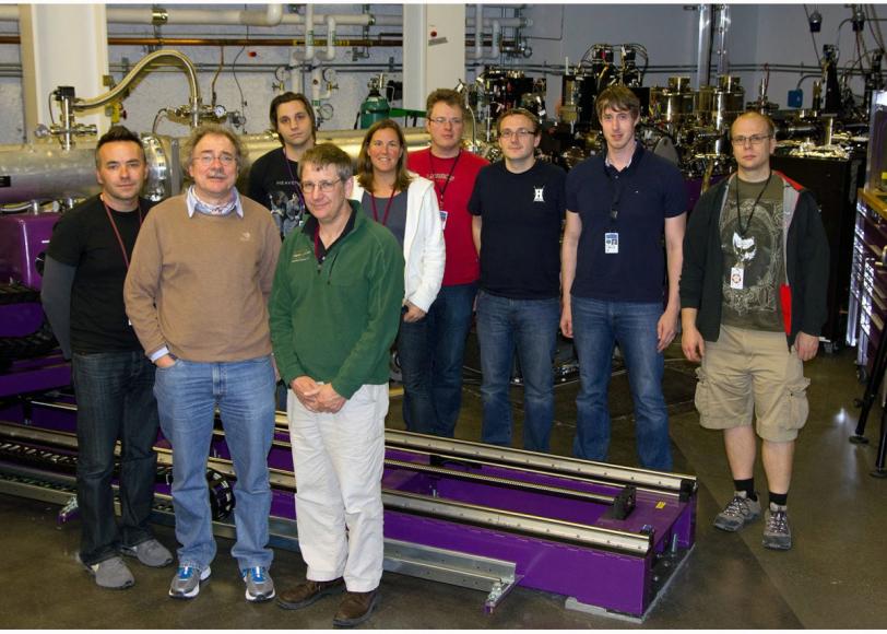  The team that conducted the first experiment on the X-ray Correlation Spectroscopy instrument at SLAC's Linac Coherent Light Source