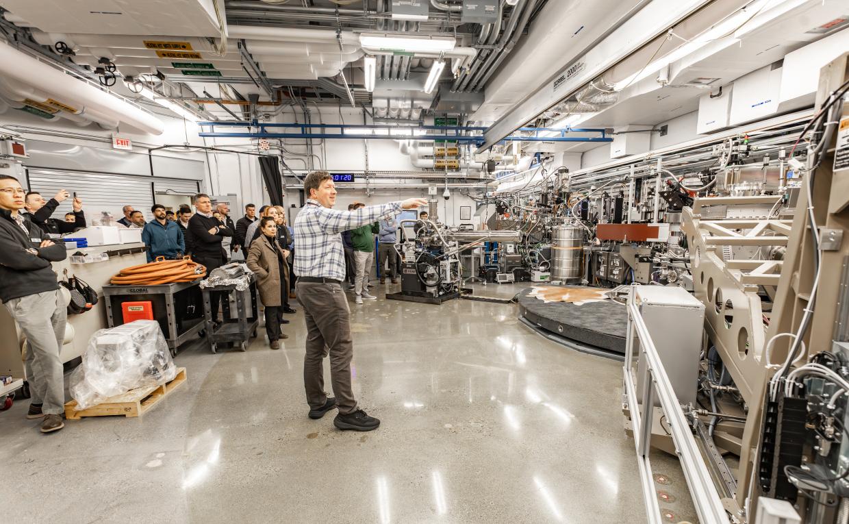 Participants of the project leadership institute taking a SLAC tour 