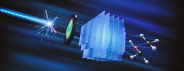 Illustration of AI used for the reconstruction of the structure of molecules blown up by X-ray pulses