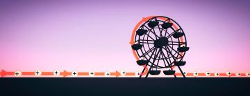 Illustration of molecular Ferris wheel moving protons 