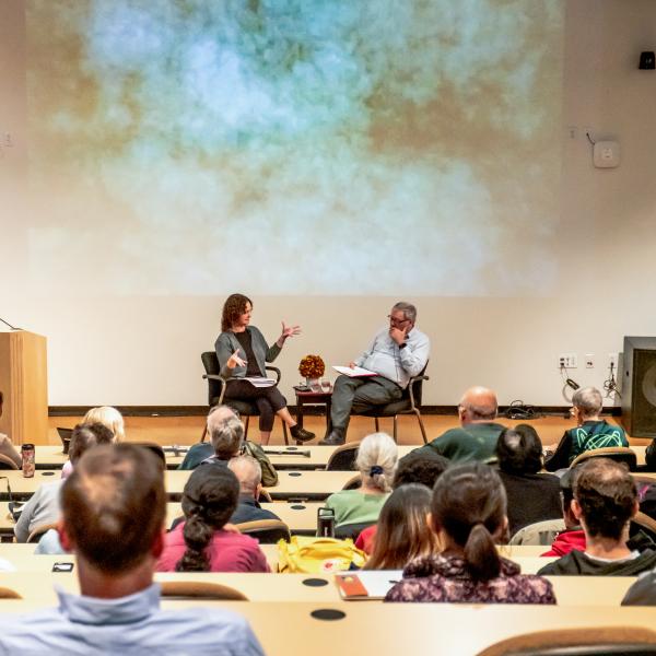 Art Meets Science: A Different Physics with San Mateo County Poet Laureate Lisa Rosenberg talks about her poetry with professor Roger Blandford