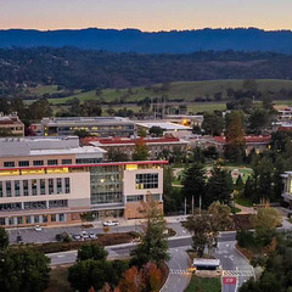 Overhead photograph of SLAC entrance