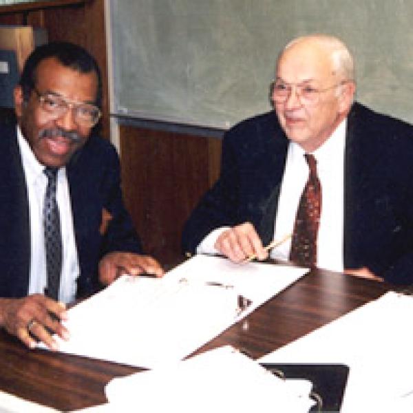 Jim Turner and Burter Richter at the official signing of the 400-odd page document.