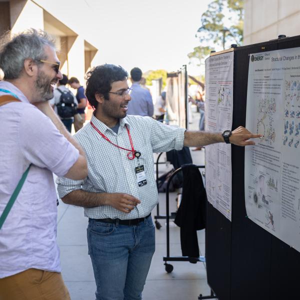 Participants present posters during the SSRL/LCLS Users’ Meeting at SLAC National Accelerator Laboratory