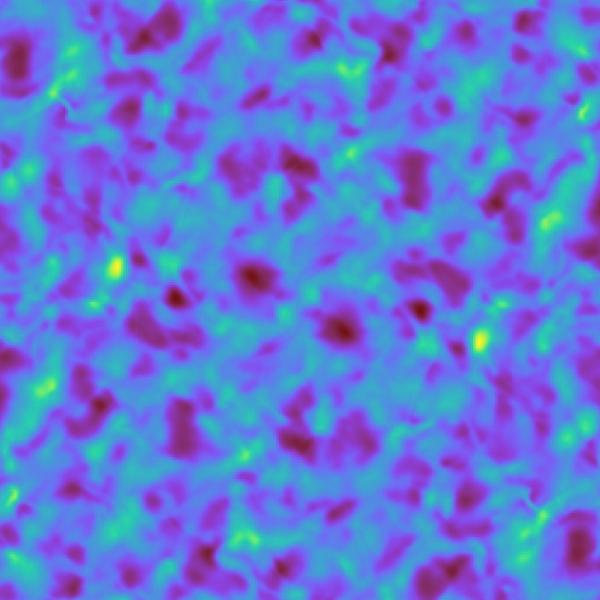 A simulation of the distribution of matter in the early universe