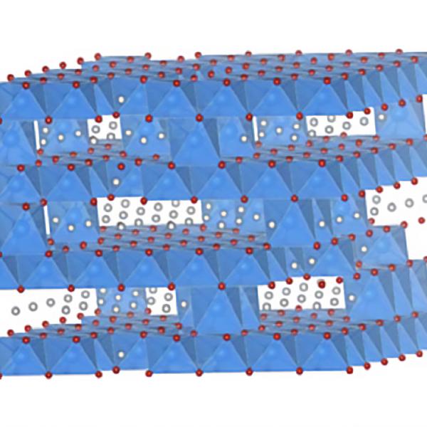 Illustration of layers in a battery material