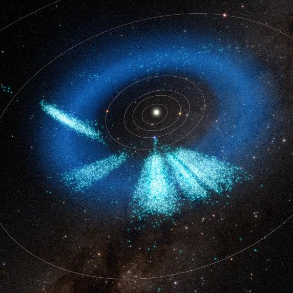 Illustration of asteroids