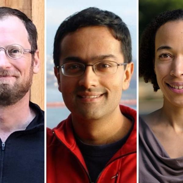 Portraits of three Stanford and SLAC physicists who were named APS Fellows